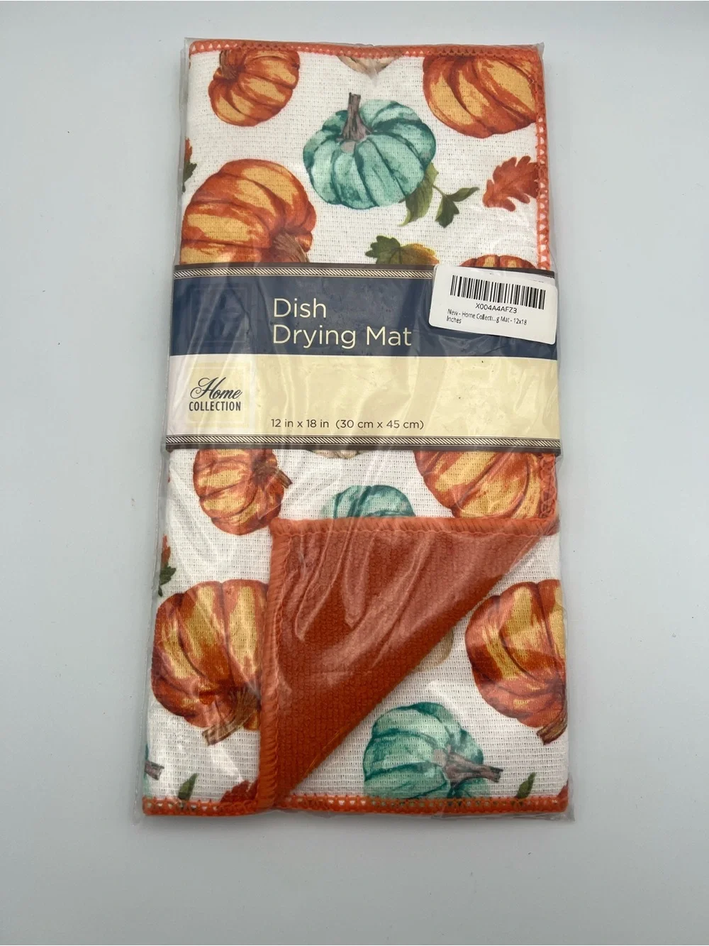 Home Collection Fall Pumpkin Kitchen Towel - White, Orange, Teal, Cream